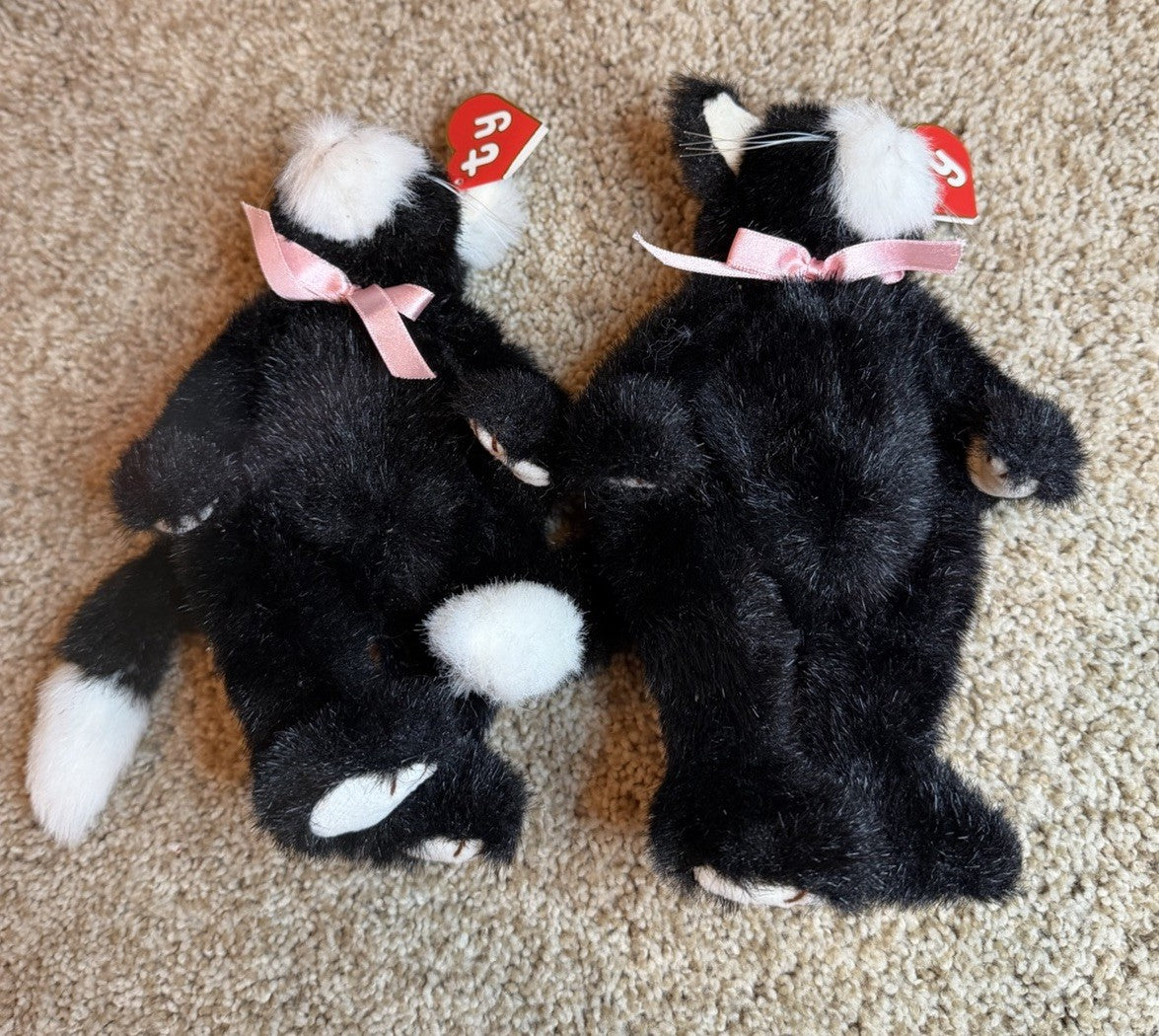 Ty Beanie Babies Purry Cat Bandit Raccoon Finding Dory Destiny Plush Toy Lot 4