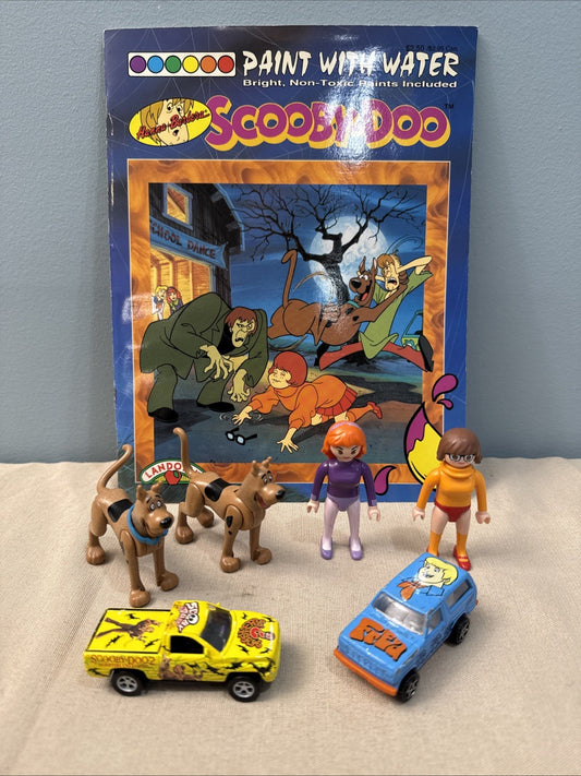 Vintage Scooby Doo Figures Daphne Velma Cars Hanna Barbera Paint Water Book