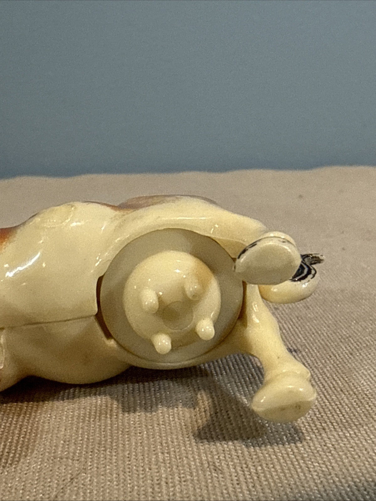 Vintage 1950s Marx Milking Cow Figure Hard Plastic Farm Animal Toy 4"