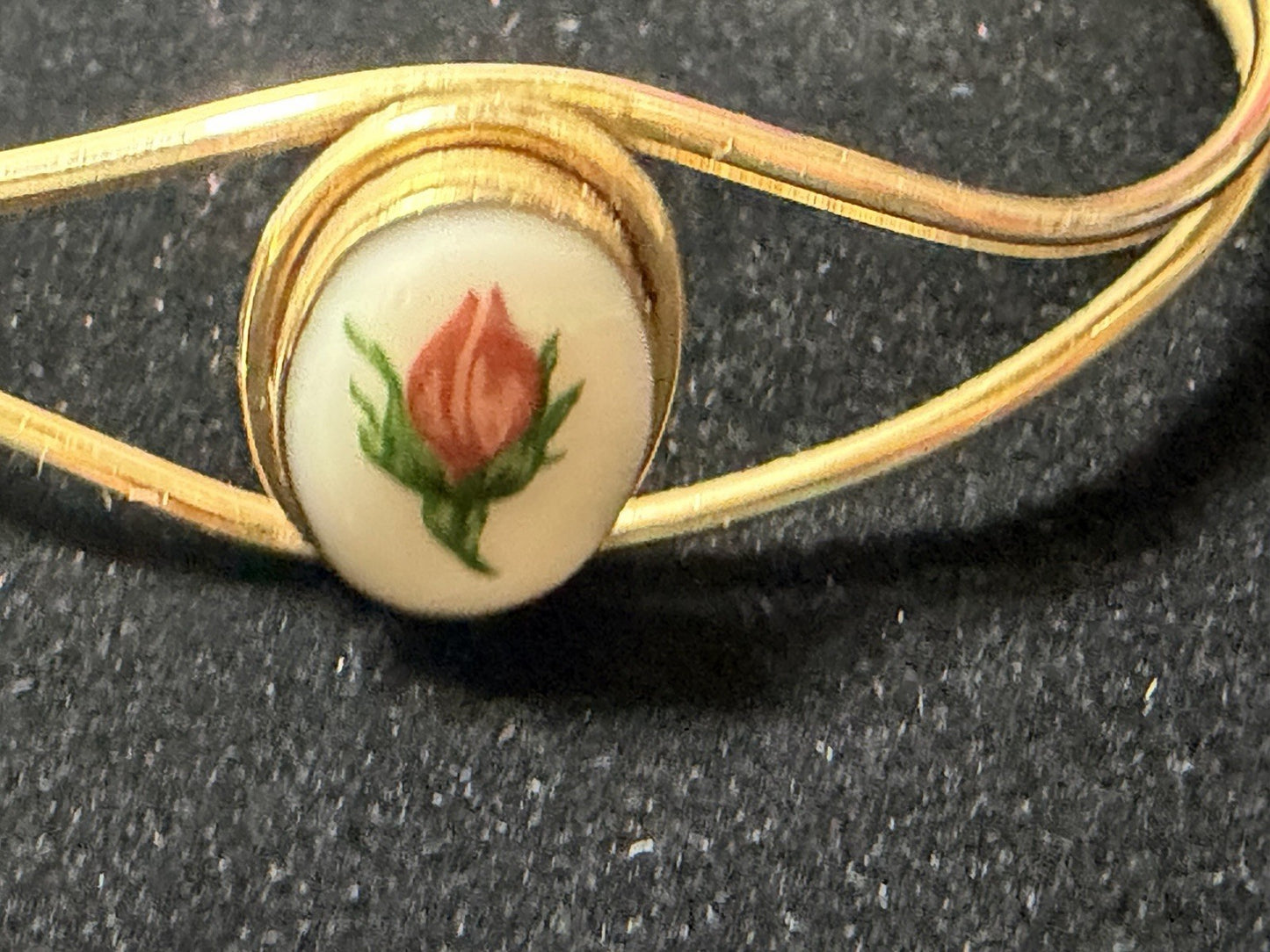 Vintage Lenox China Floral Brooch Pin Cuff Bracelet Matching Set Original Box