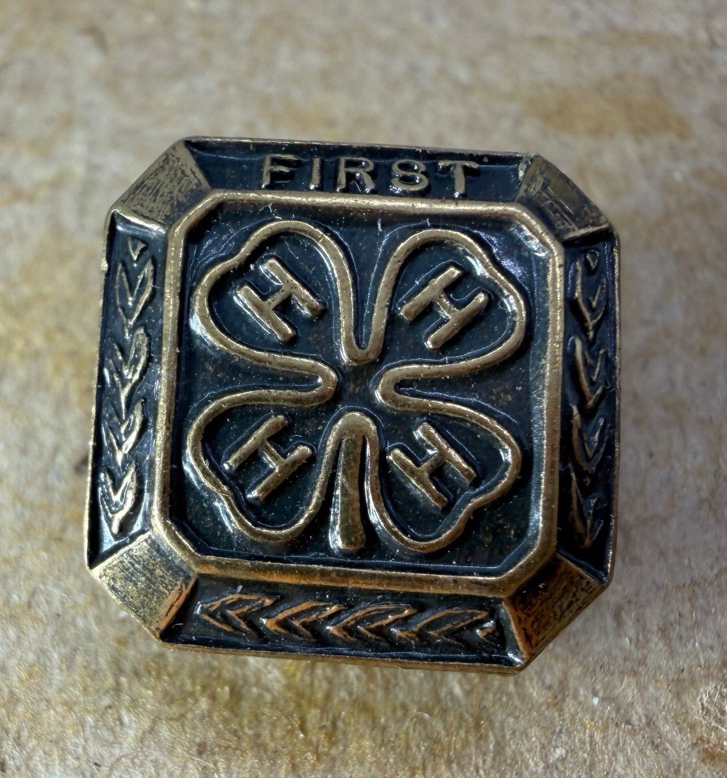 Vintage 4H Four Leaf Clover Club Logo First Year  Lapel Pin Brooch