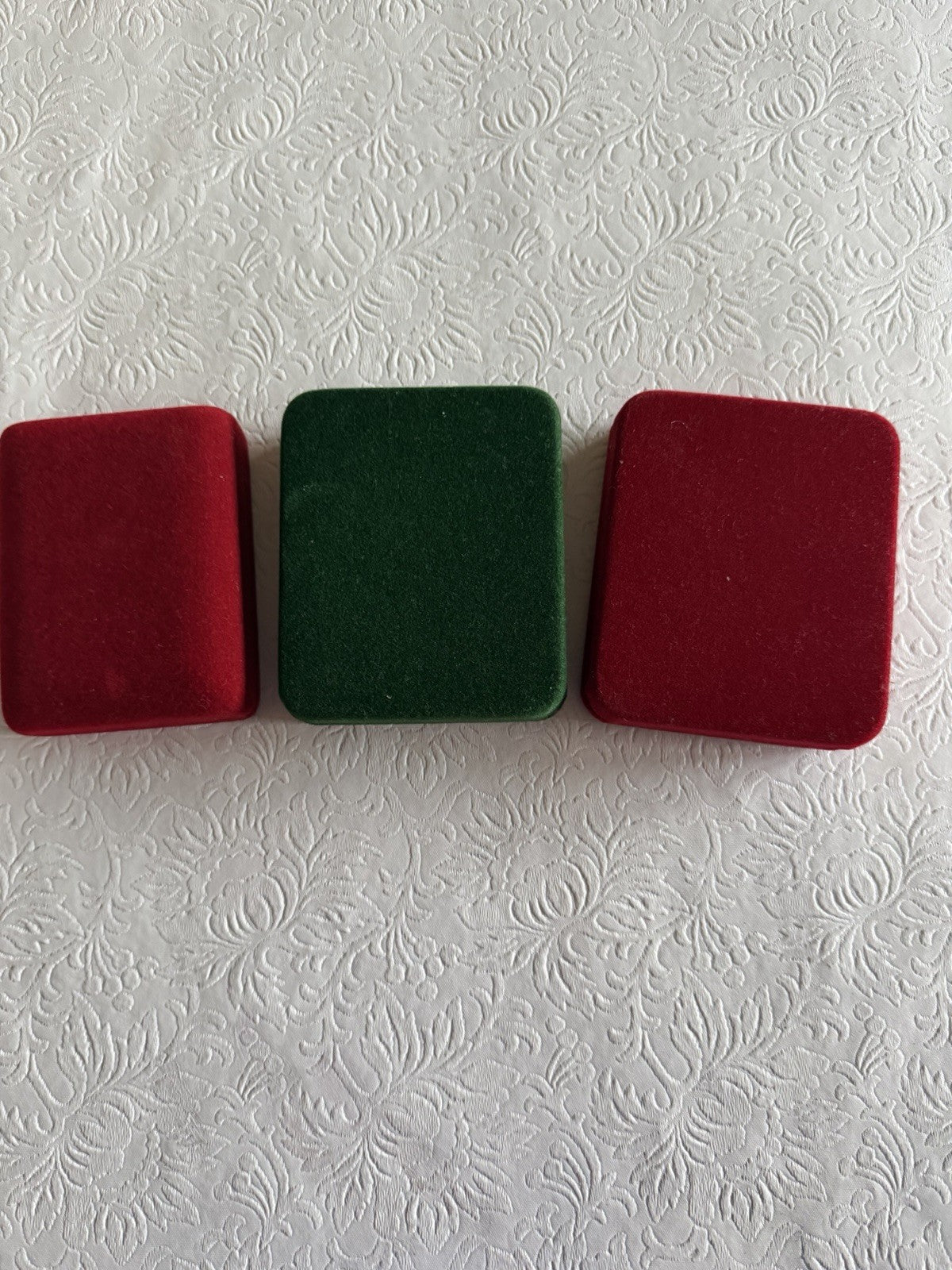 Waterford Crystal Ring Gift Boxes Lot of 3 Red Green Velvet Display Pouches Case