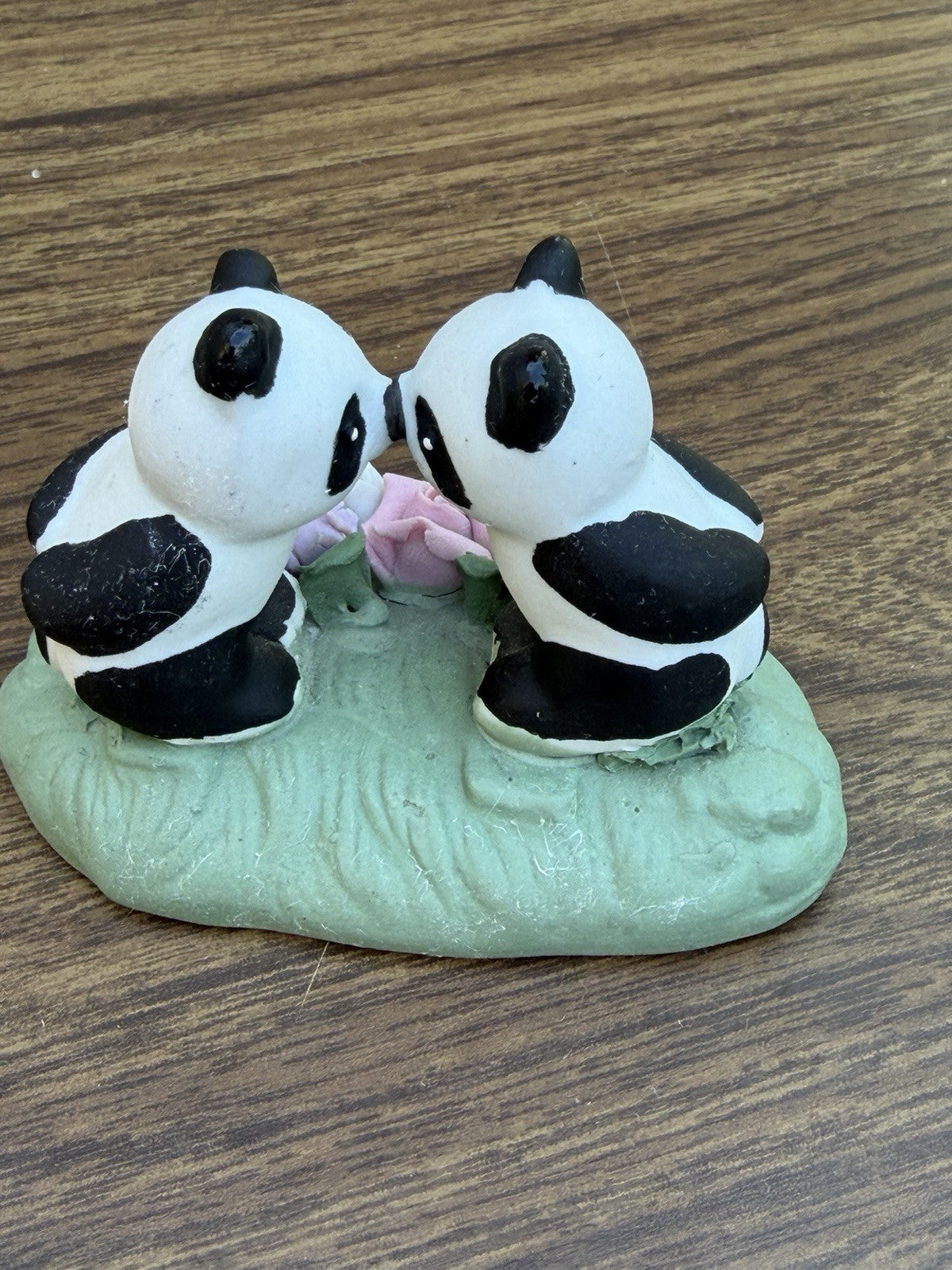 Vintage AAA Panda Bear Hard Rubber Figure Lot Safari Animal Toys Kissing Pandas