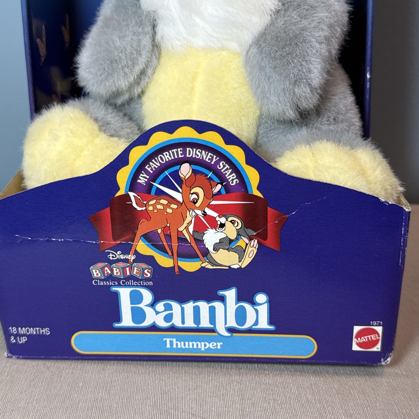 Disney Thumper Bambi Plush Rabbit Mattel New In Box Collectible Toy