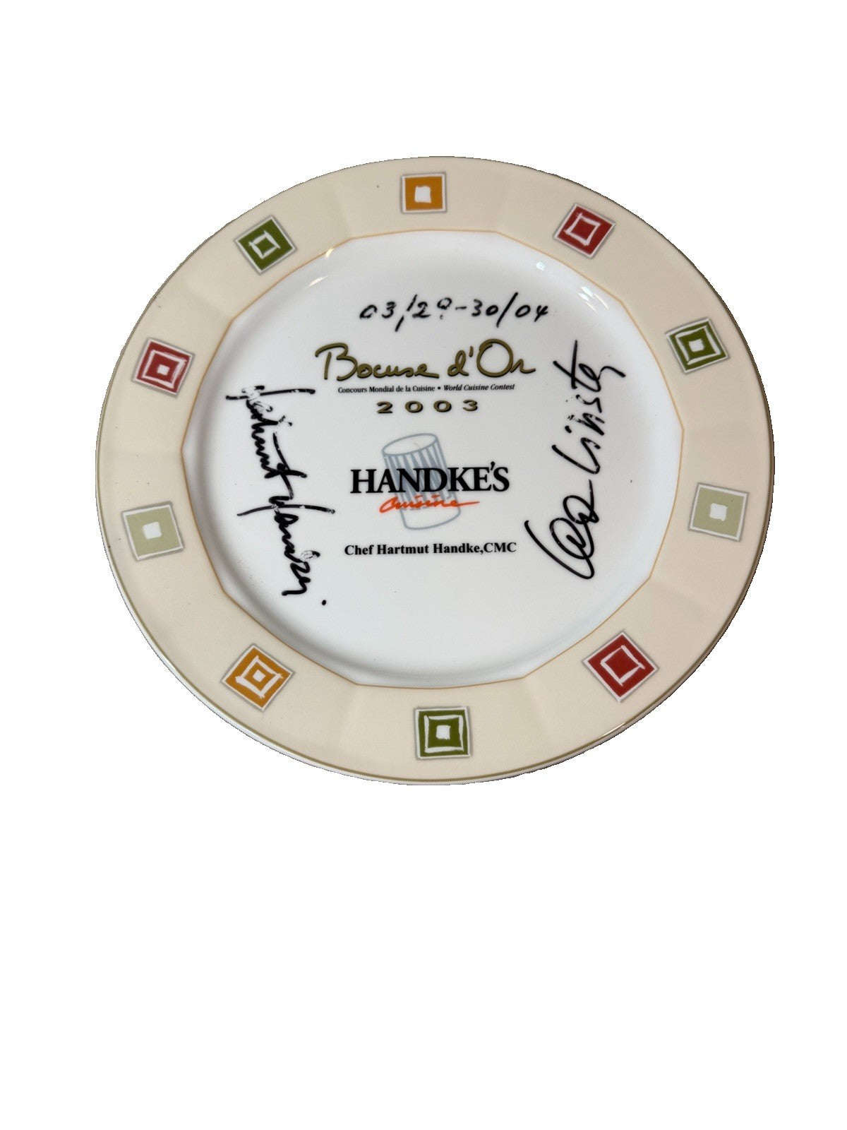 Villeroy Boch Bocuse d'Or 2003 Handke Cuisine Signed Collector Plate 11.5"