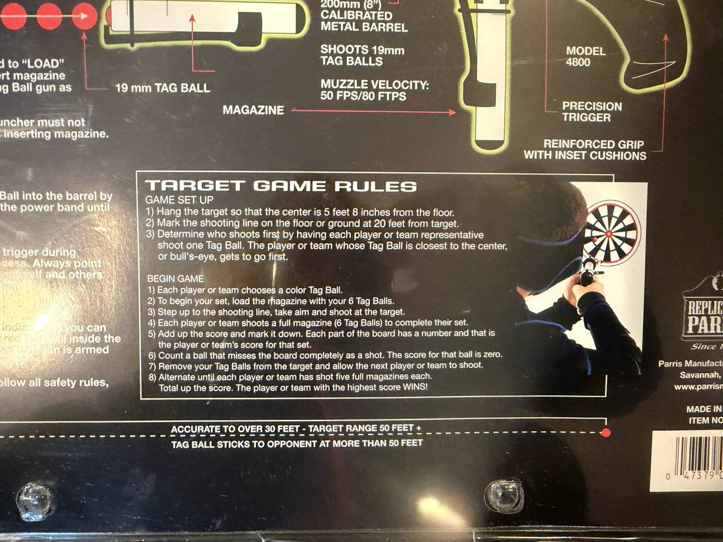 Vintage Parris Tag Ball Target Set Model 4800 Indoor Outdoor Shooting Game Toy