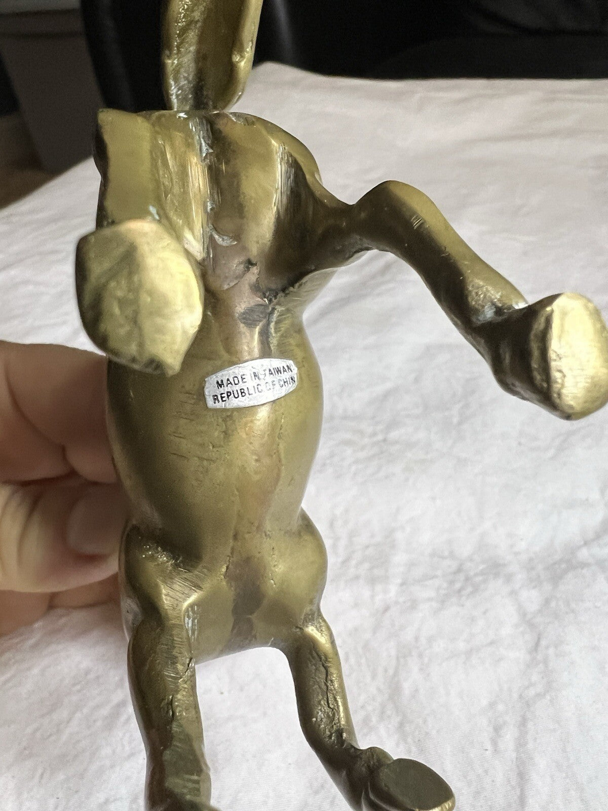Vintage Solid Brass Rearing Horse Figurine – Made in Taiwan