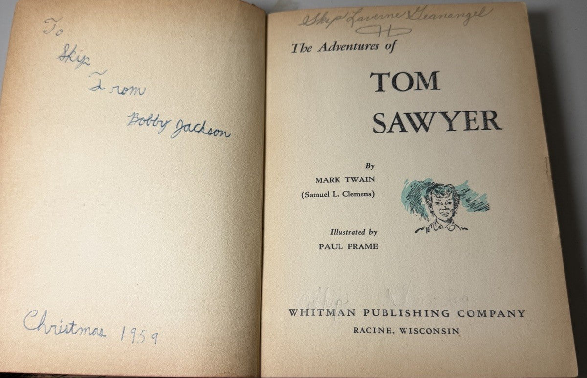 Vintage Mark Twain Hardcover Books Lot Tom Sawyer & Huckleberry Finn 1954-1959
