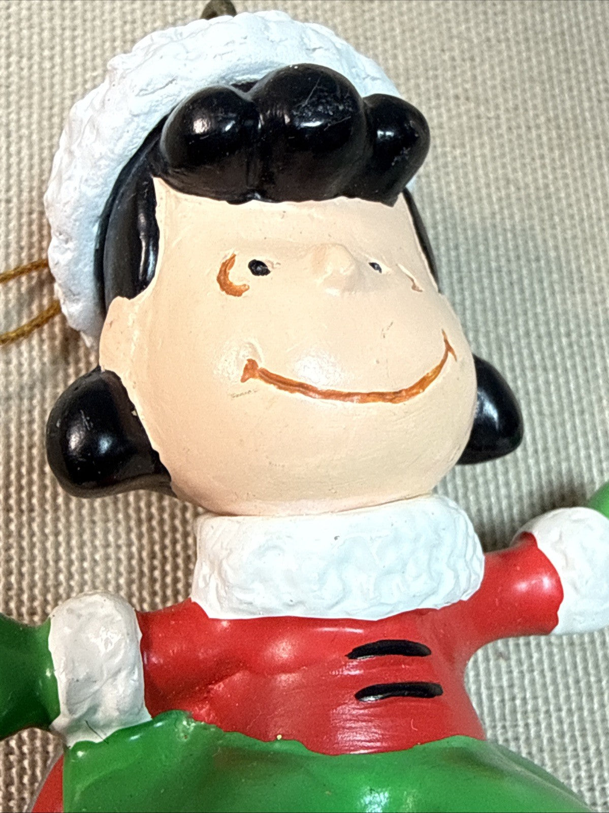 Vintage Silvestri Peanuts Christmas Ornaments Charlie Brown Lucy 1990 Pair