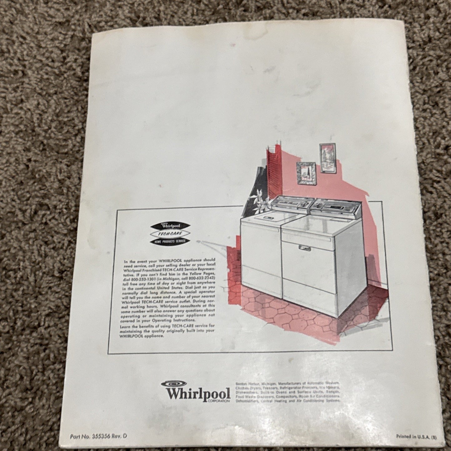 Vintage 1980s Whirlpool The Laundry Guide Automatic Washers Stain Guide Book