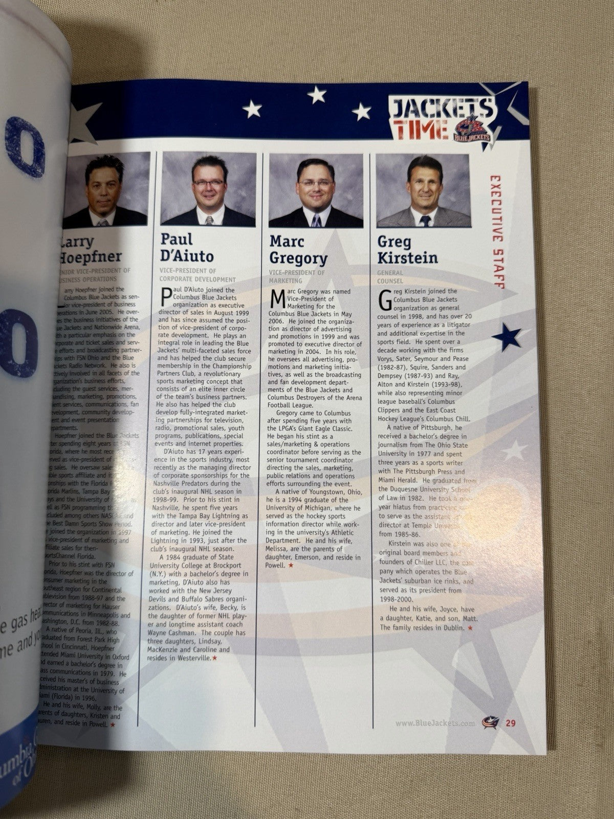Columbus Blue Jackets NHL Hockey Team Yearbook Program Guide 2006 - 2007