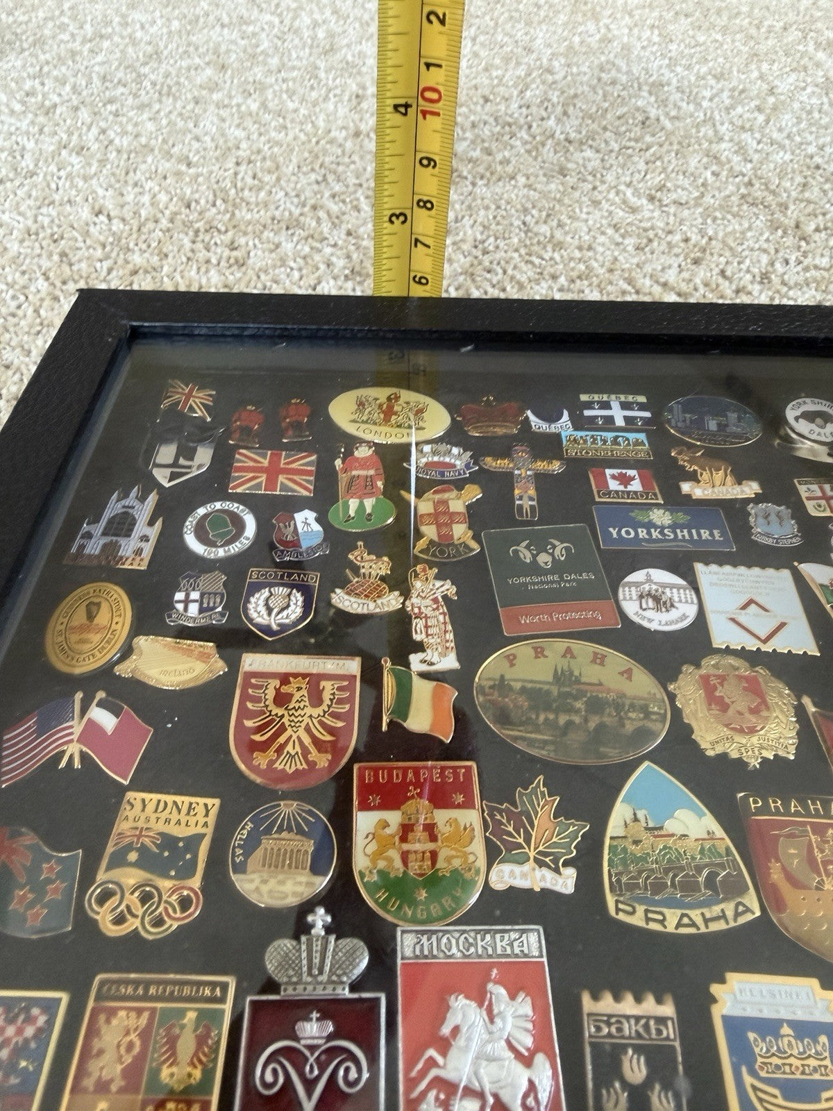Hobbymaster Black Pin Collector Display Case with Large Travel Pin Collection