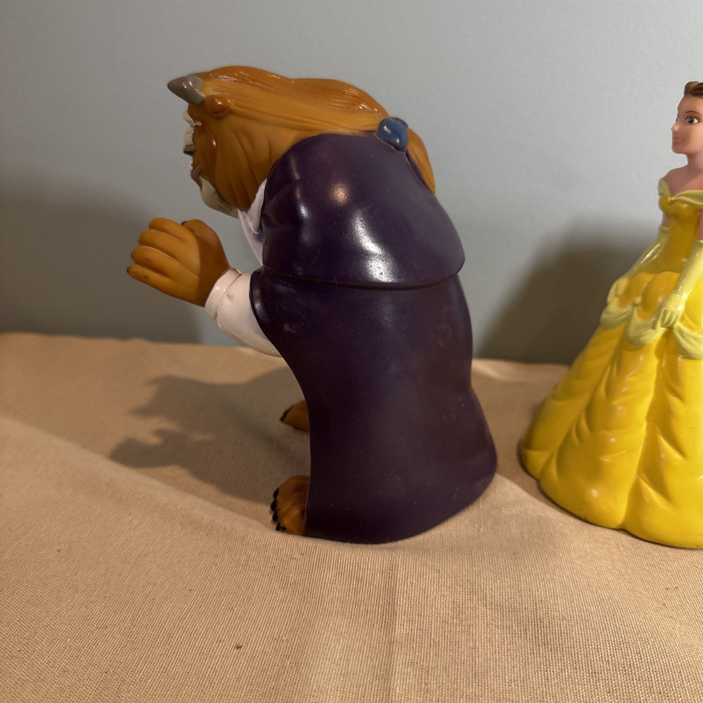 1992 Pizza Hut Beauty And The Beast Hand Puppets Disney Lot Of 4 Vintage