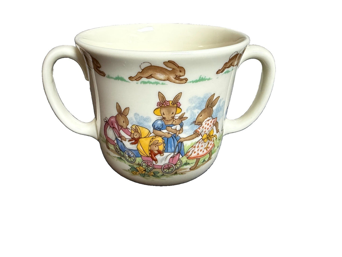Vintage Royal Doulton Bunnykins Hug A Mug 2 Handle Child Cup Boxed England 3in