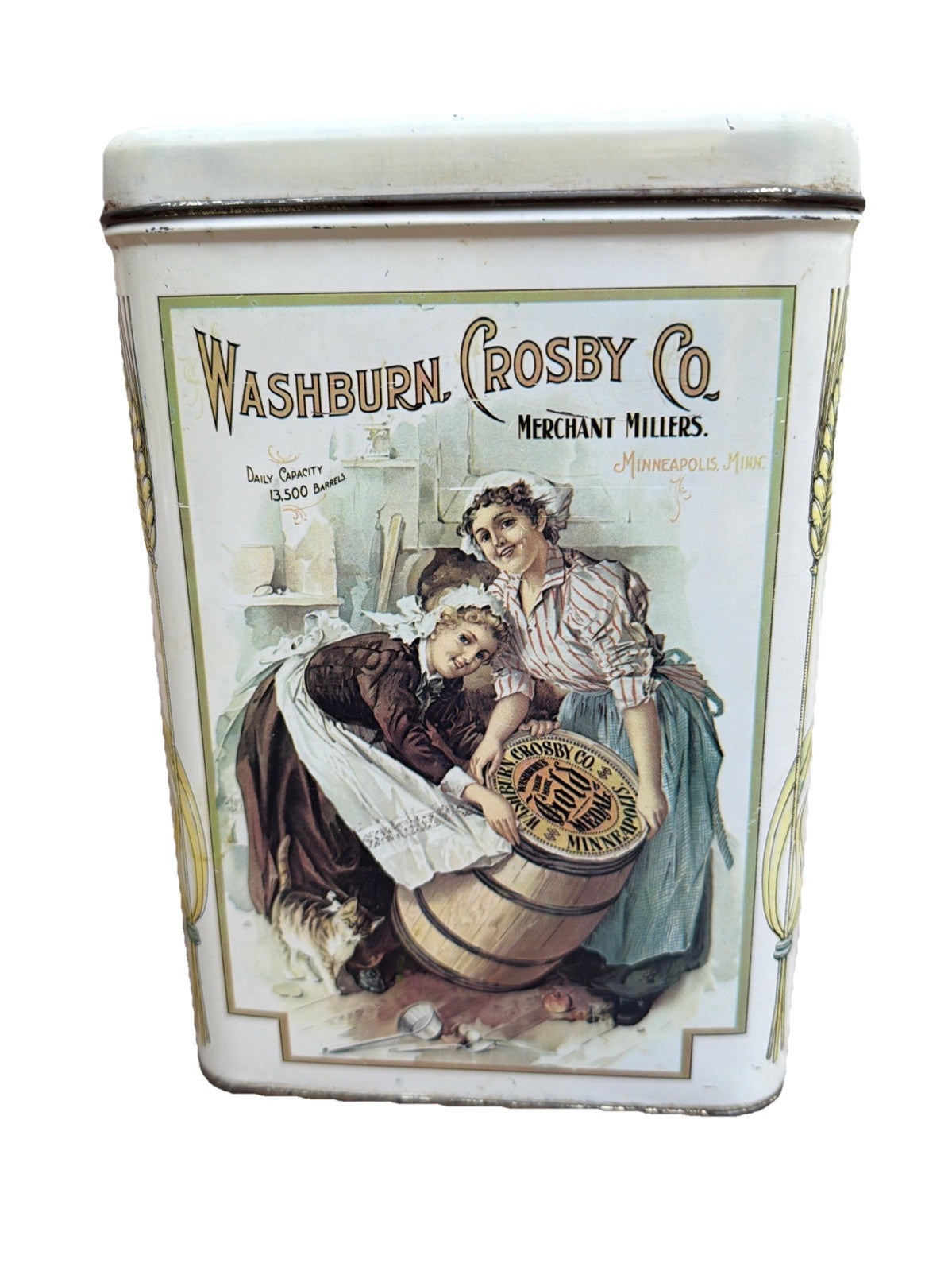 Vintage Washburn Crosby Flour Tin Gold Medal Canister Collectible