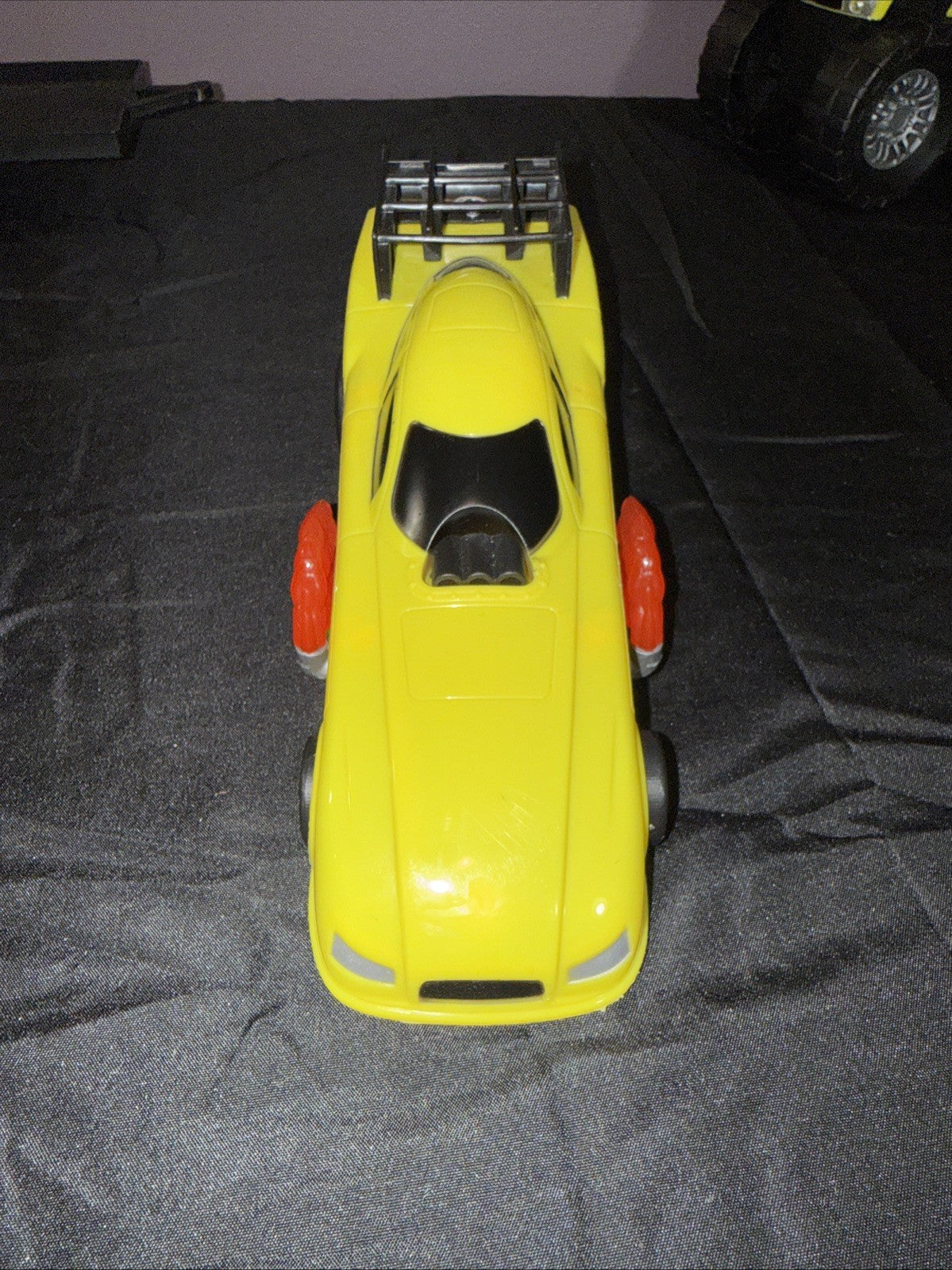 Vintage 2FAST4U Yellow Monster Truck Funny Car Trailer Combo Sounds WORKS