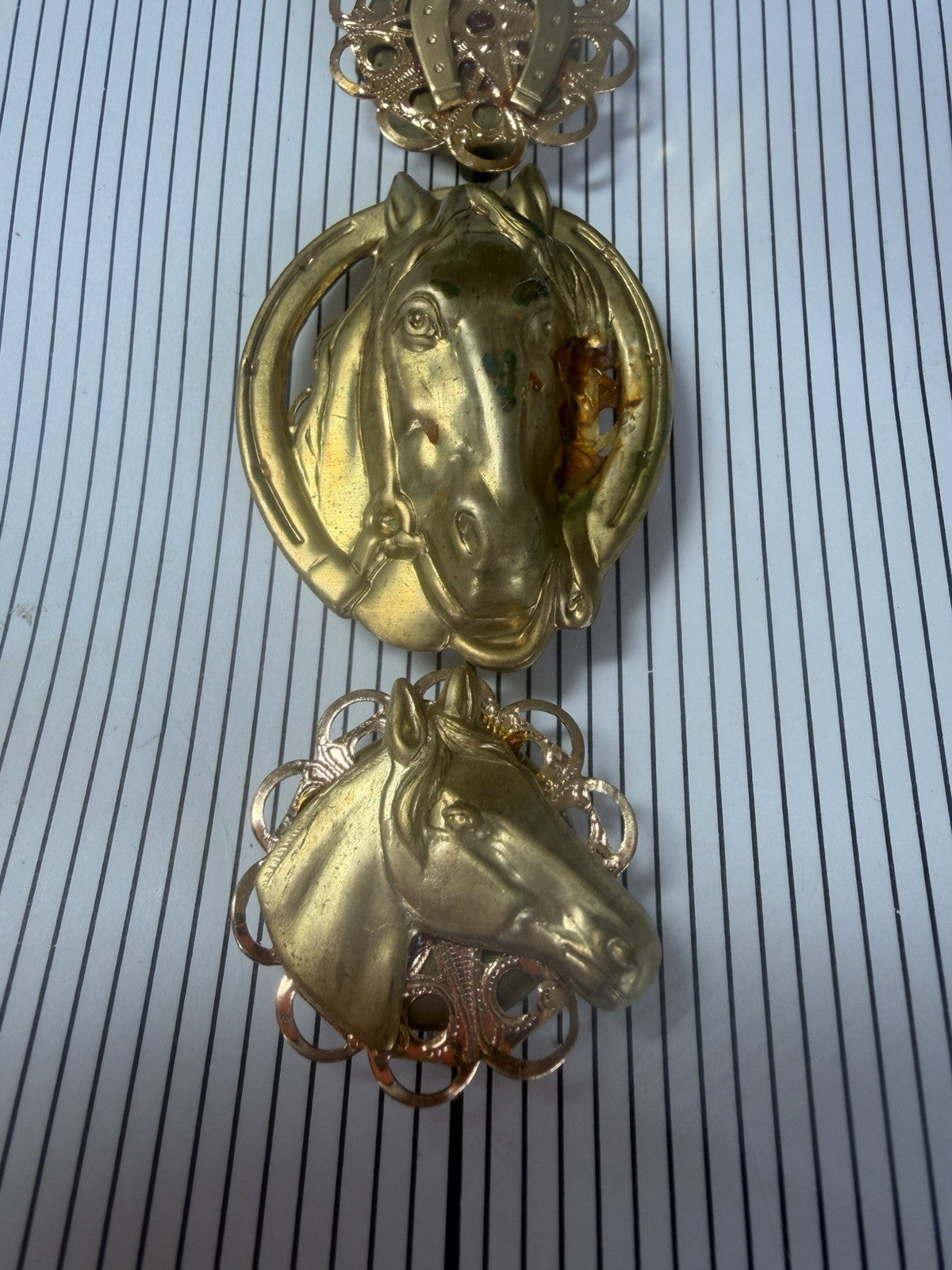 Vintage Horse Button Covers Lot Gold Bronze Equestrian Western Cowboy Styking 8p