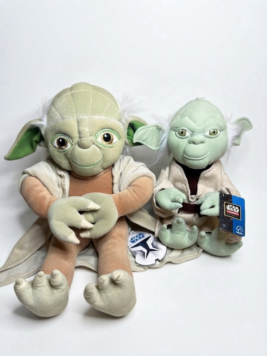 Vintage 1998 Star Wars Yoda Plush Lot 2 Jay Franco Pillow Buddy Applause Tagged