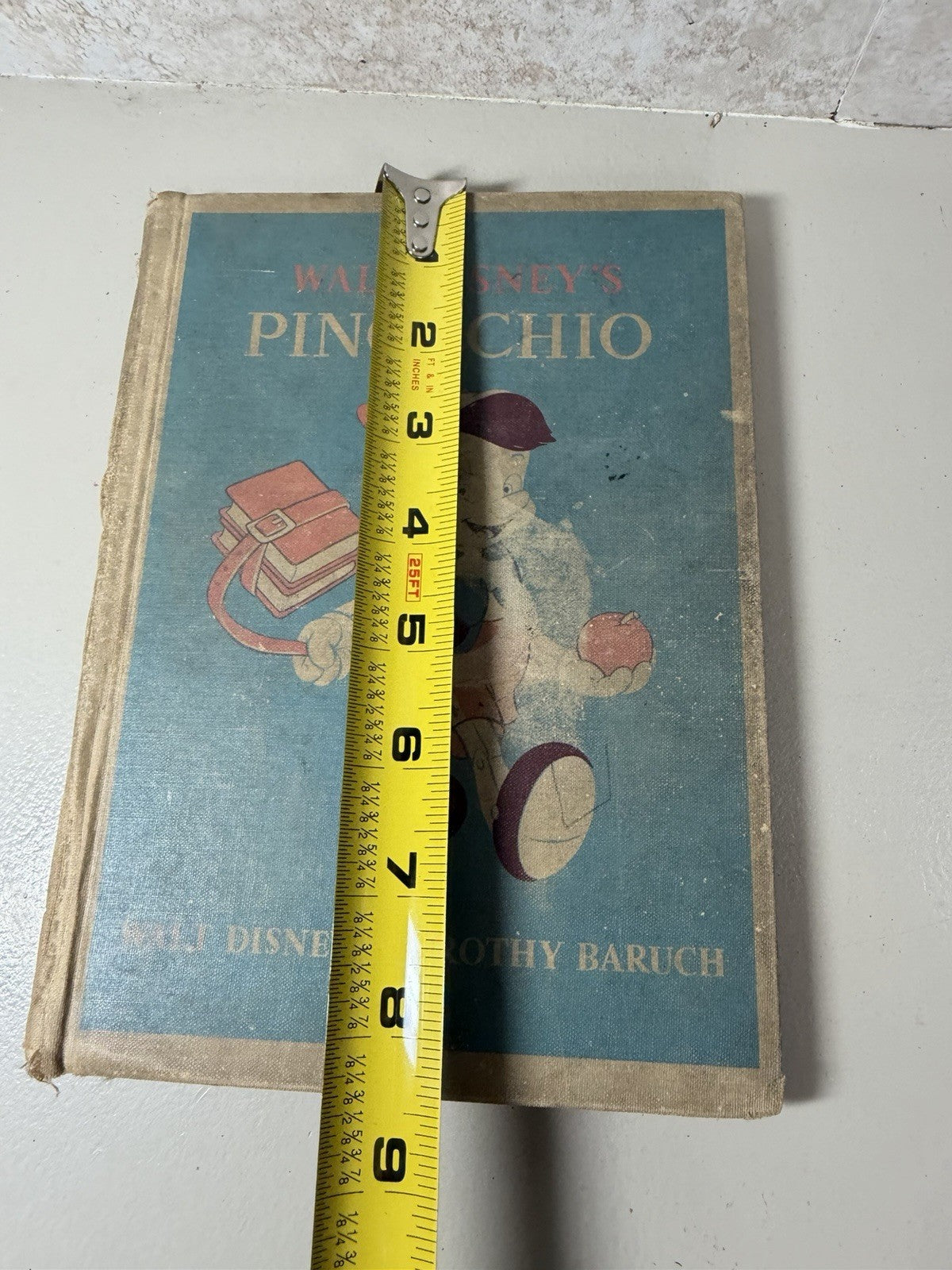 Vintage Walt Disney Pinocchio Book 1939 DC Heath Illustrated Hardcover