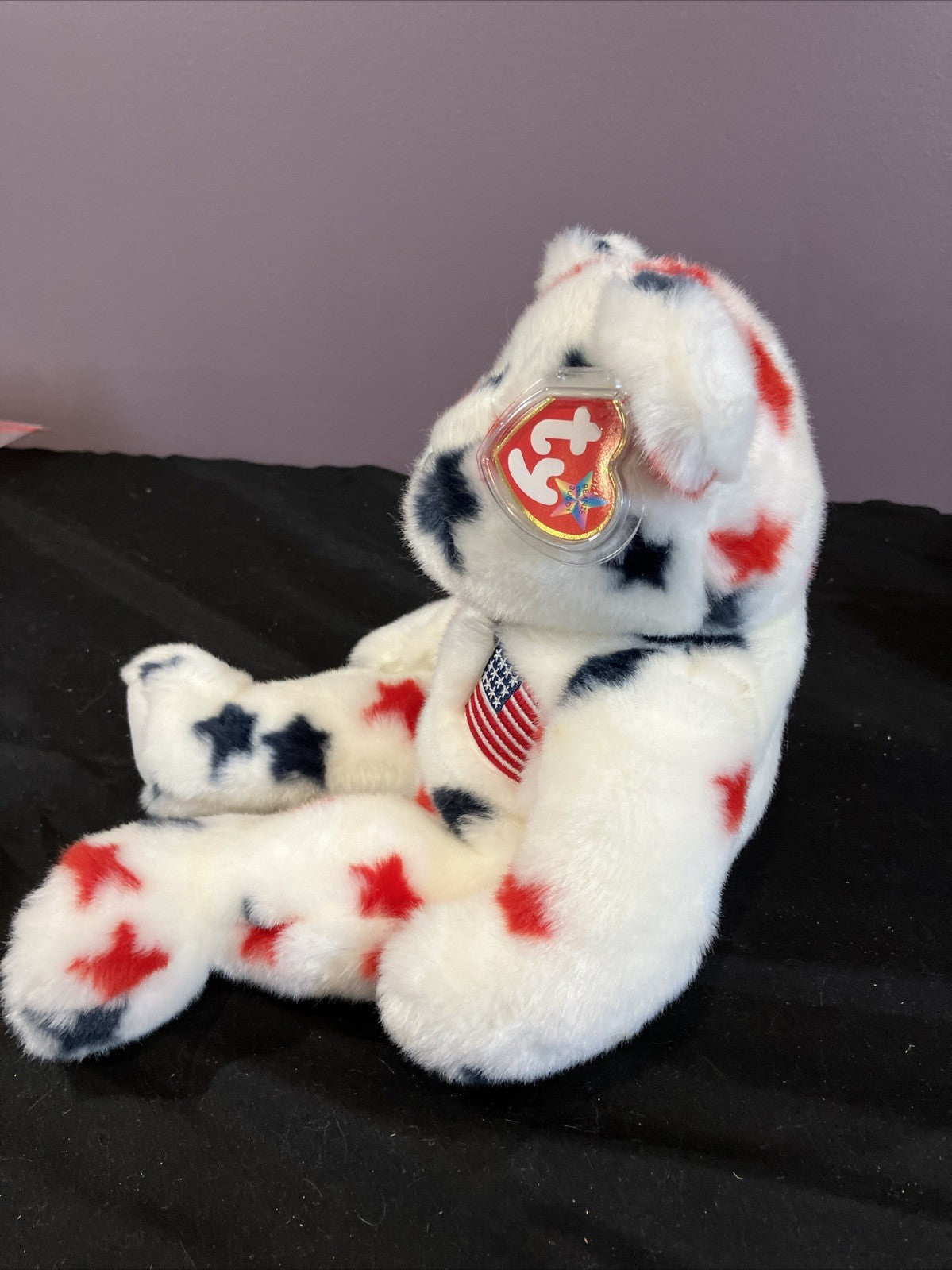 Ty Beanie Babies Glory Bear Plush Toy Red White Blue Stars