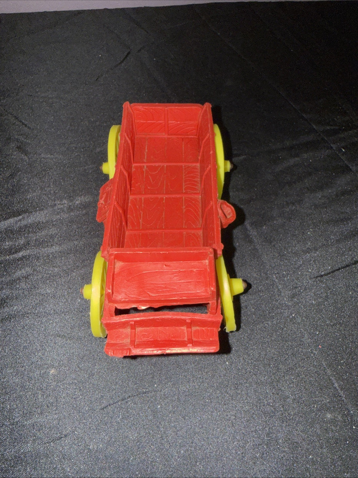 Vintage Auburn Rubber Farm Wagon Toy Red Yellow Wheels
