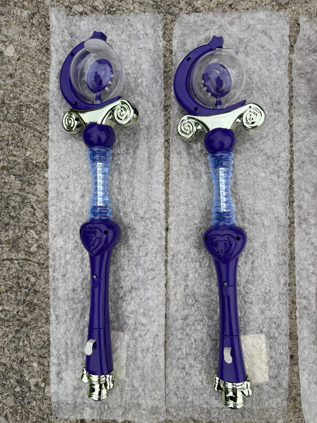 Lot of 5 Vintage Light Up Moon Scepter Wands Princess Costume Party Favor NOS