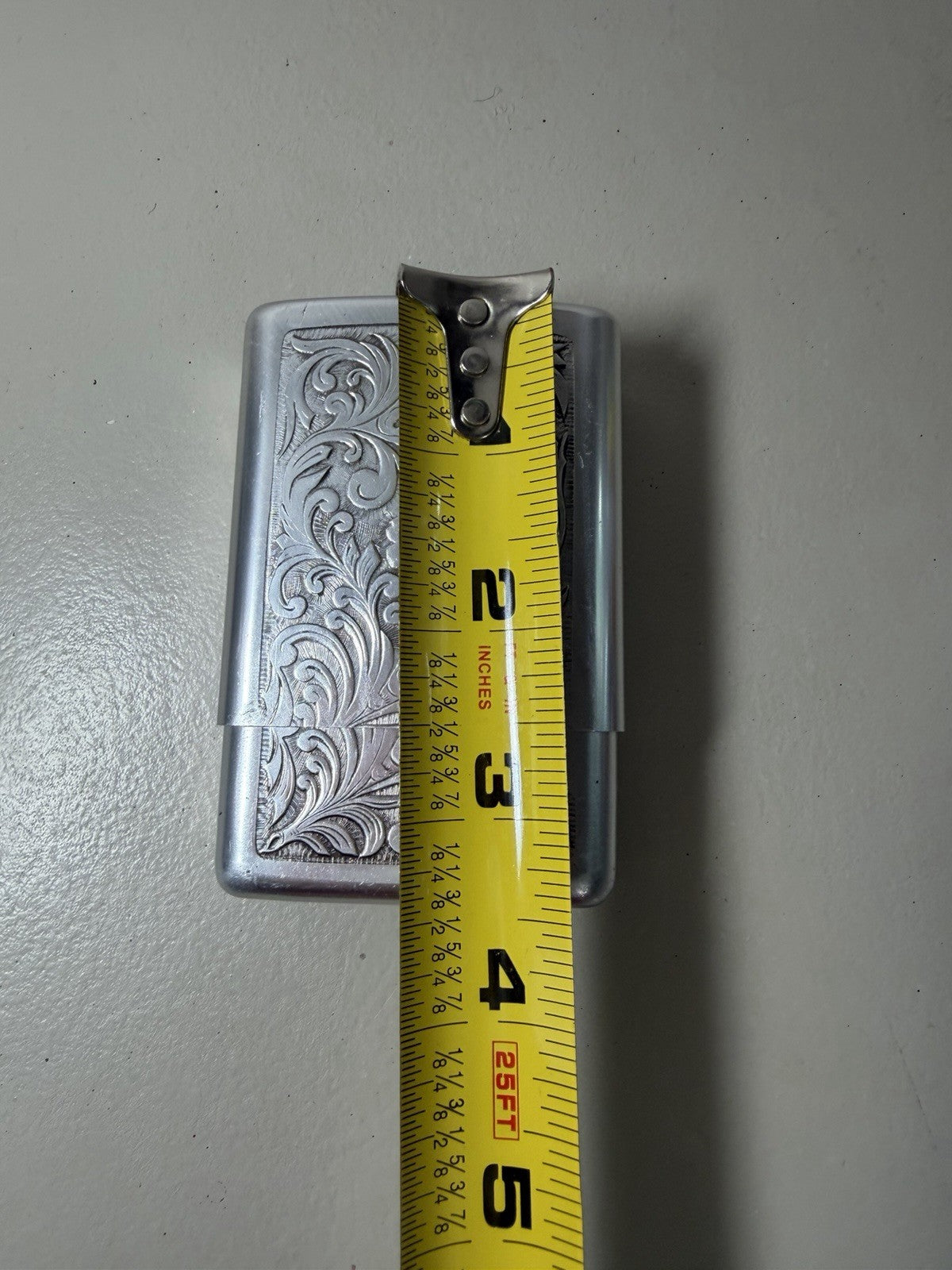 Vintage Park Industries Aluminum Cigarette Pack Holder Case Floral Embossed