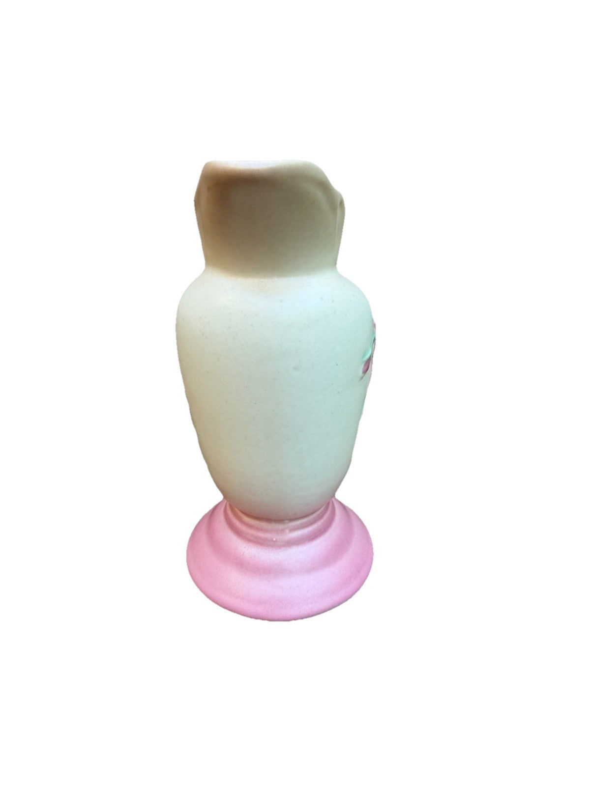 Vintage Hull Pottery Woodland Ewer Pitcher Pink Green 5.5"x3"
