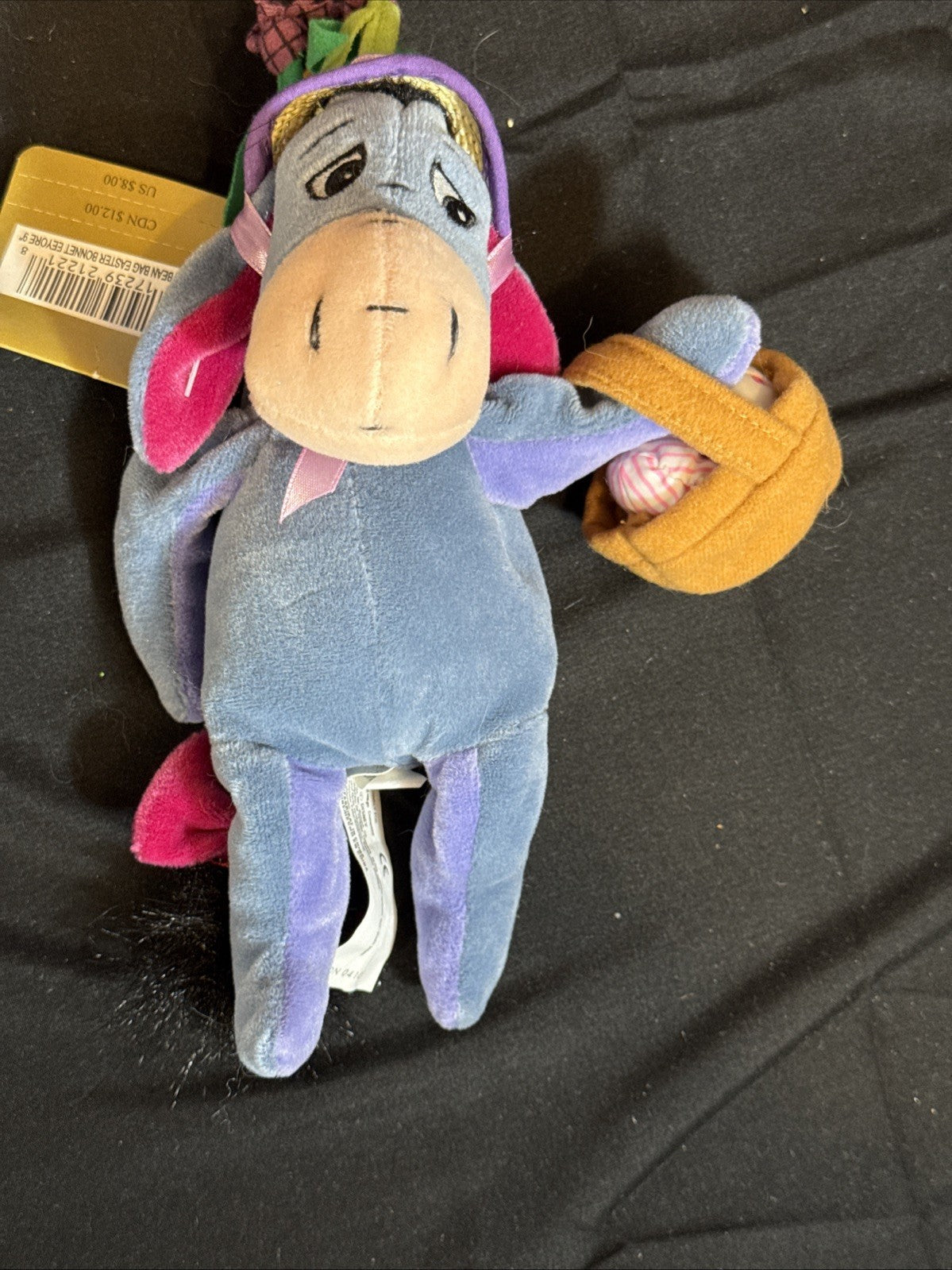 Disney's Winnie the Pooh Eeyore and Pooh Easter Bonnet Beanbag Plush Lot of 2