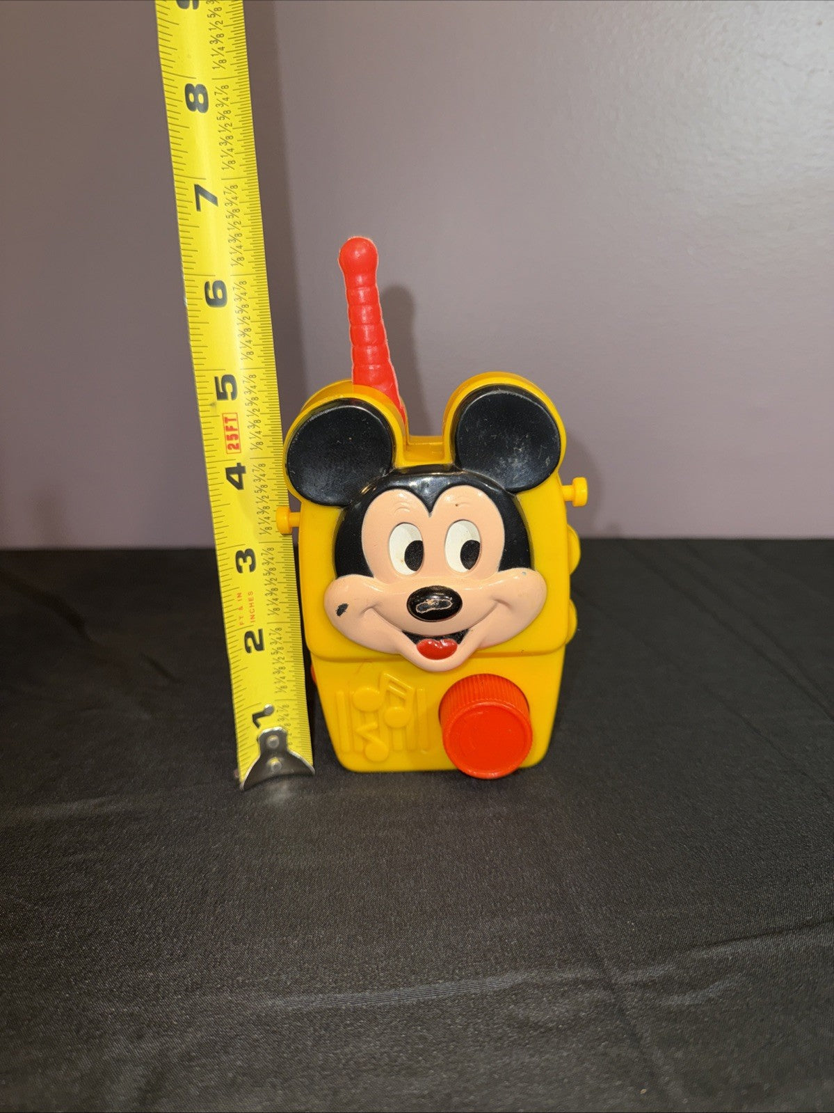 Vintage Mickey Mouse Wind Up Music Box Ilco Disney No Strap MUSIC WORKS