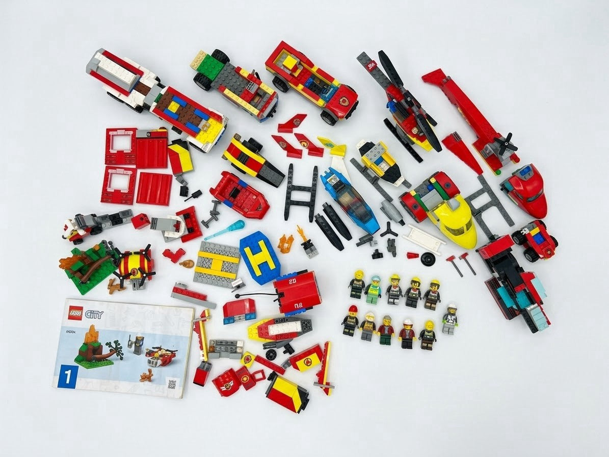 LEGO Fire Rescue Lot of Minifigures Firefighters Vehicles Accessories Parts