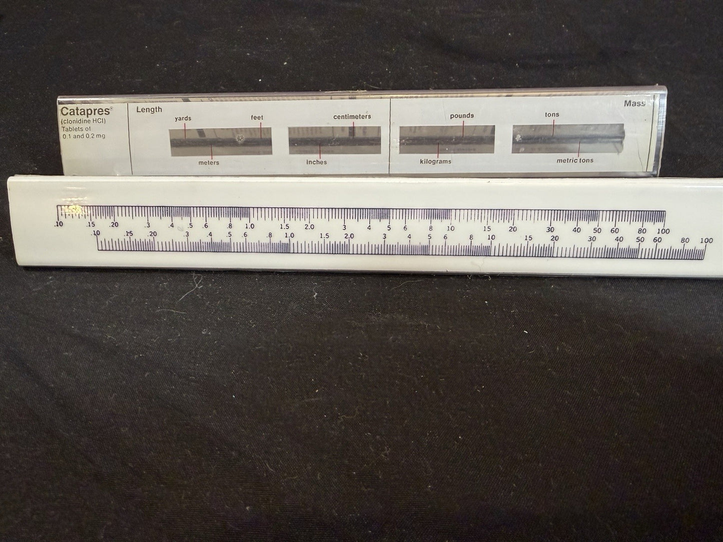 Vintage Catapres Sliding Chart Triangular Card Length Area Calculations
