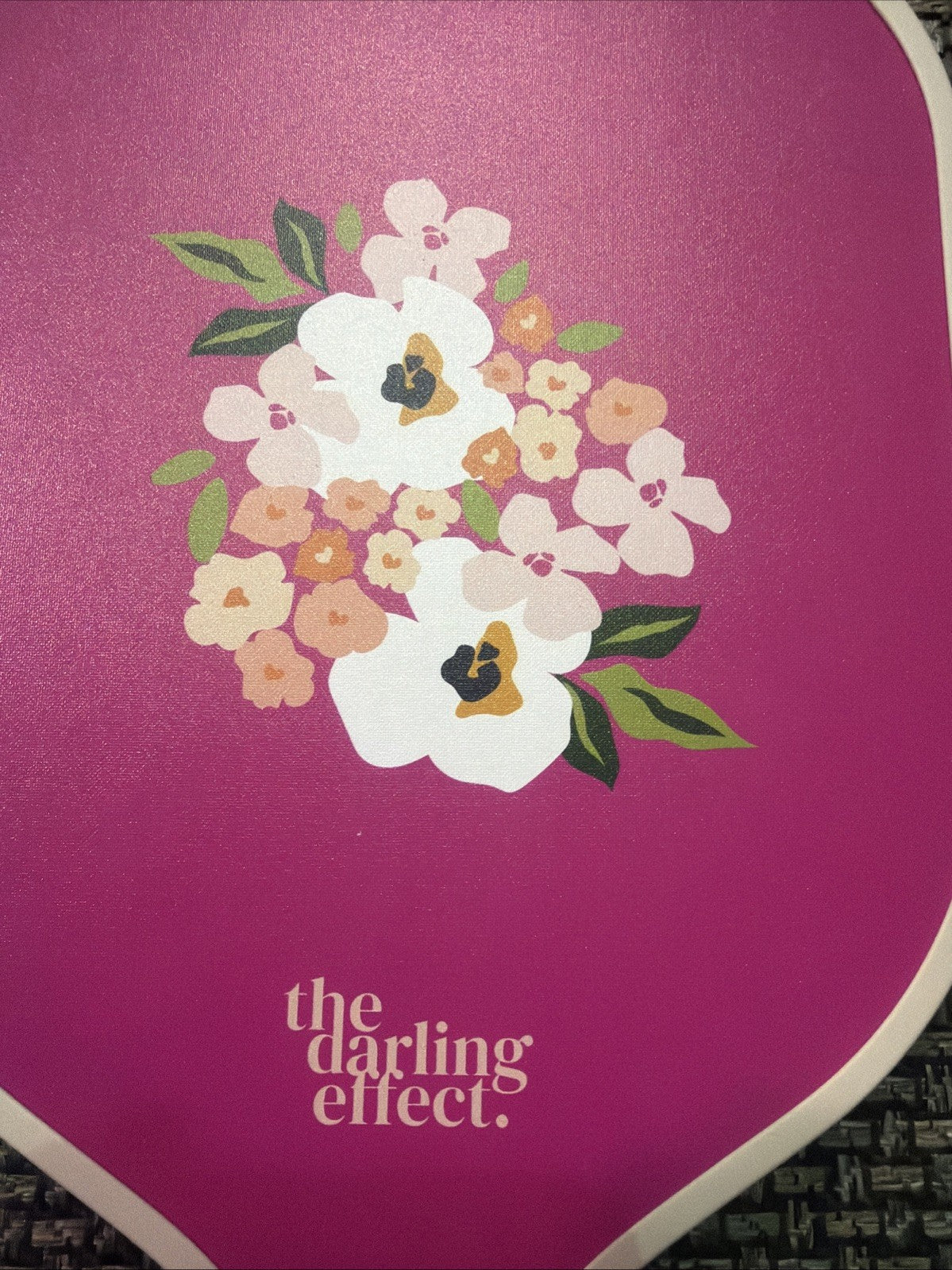 Pickleball Paddle Darling Effect Floral Pink Flower Design