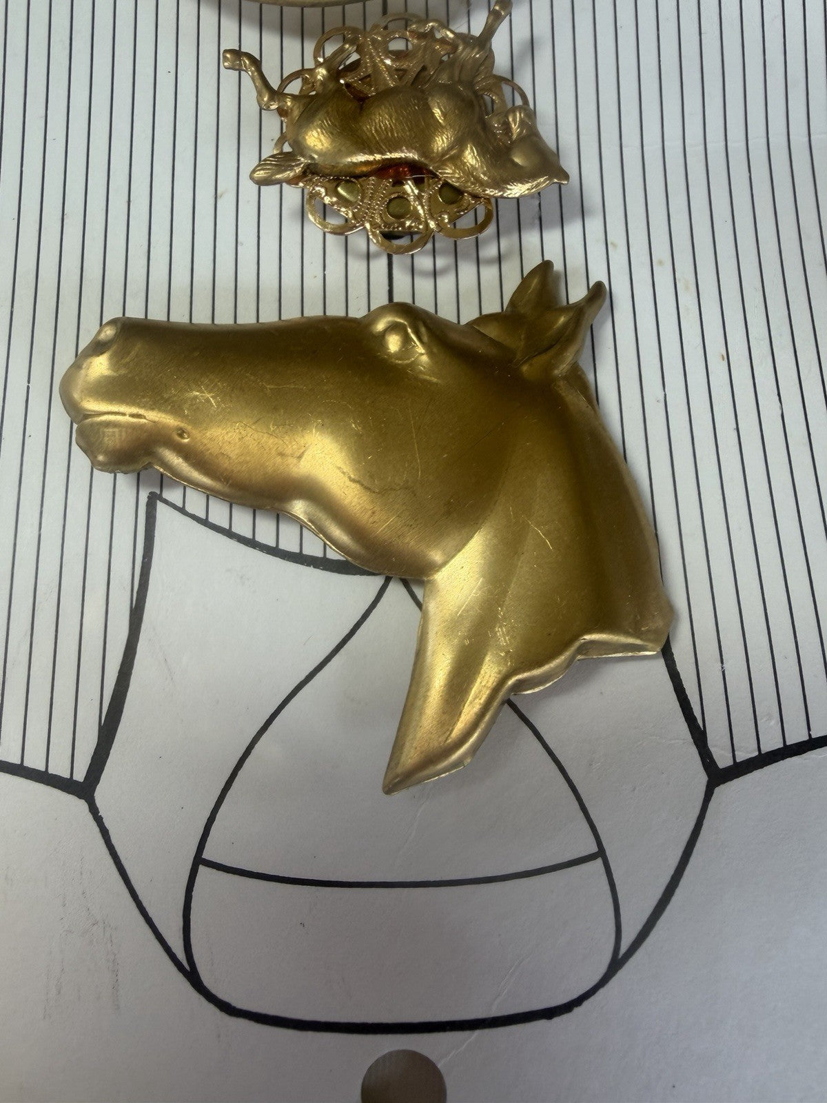 Vintage Horse Button Covers Lot Gold Bronze Equestrian Western Cowboy Styking 8p