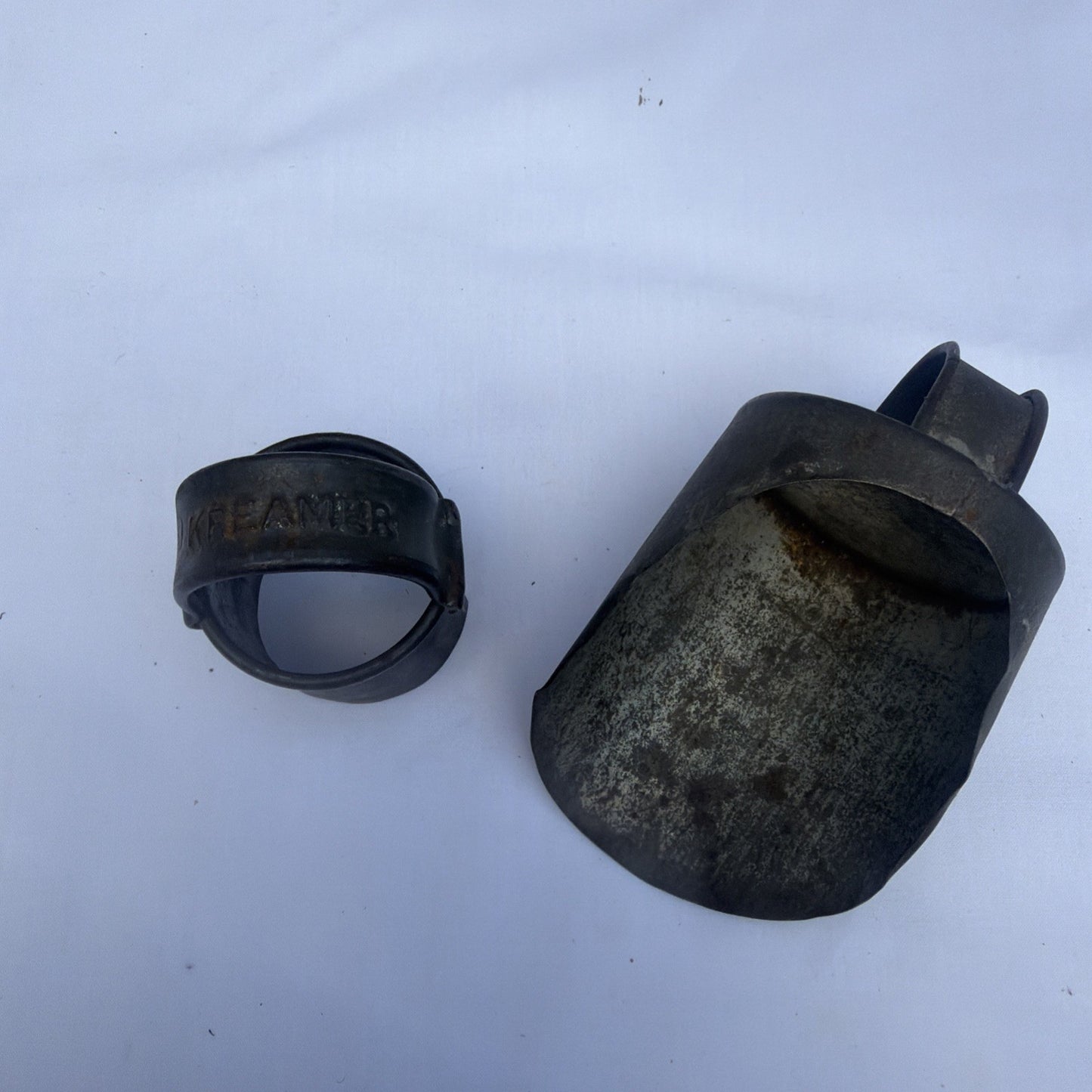 Vintage Primitive Farmhouse Tool Lot Jones Bros Stoneware Fluting Bell Scoop Iro