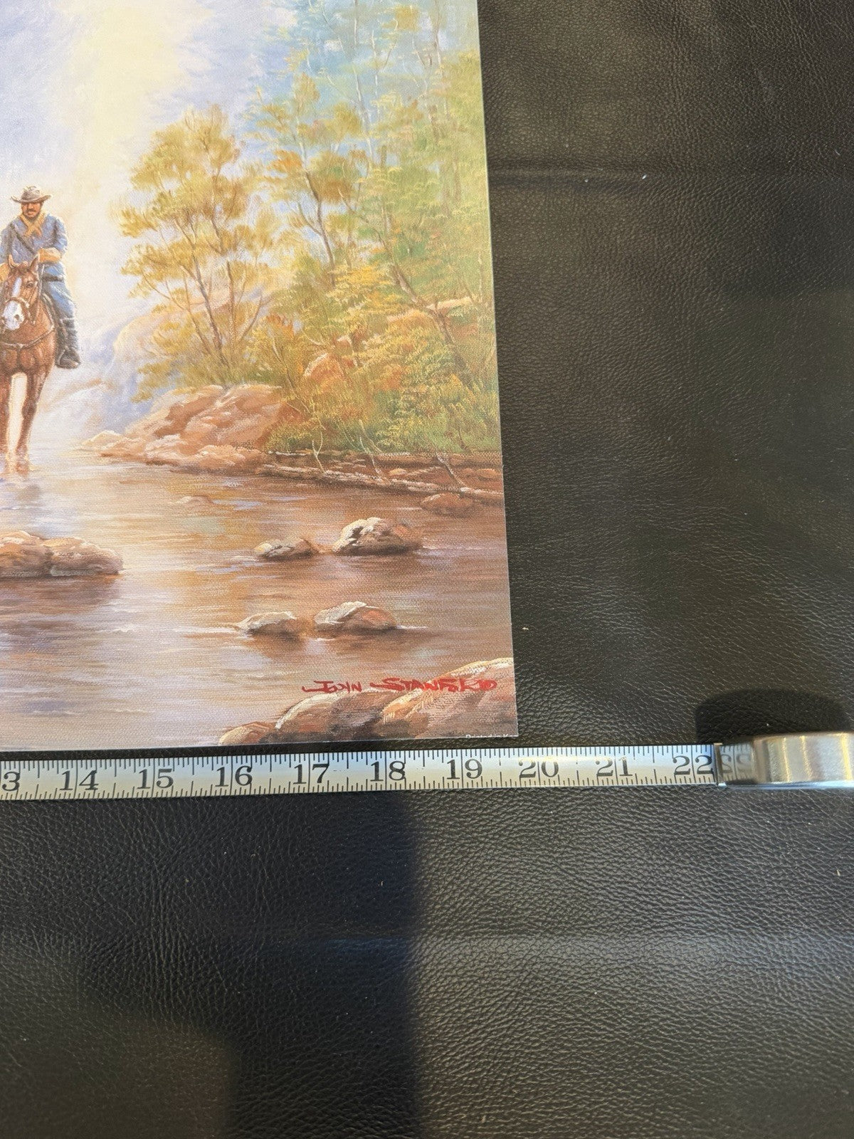 Vintage John Stanford Confederate Cavalry Stream Crossing Civil War Print 20x16