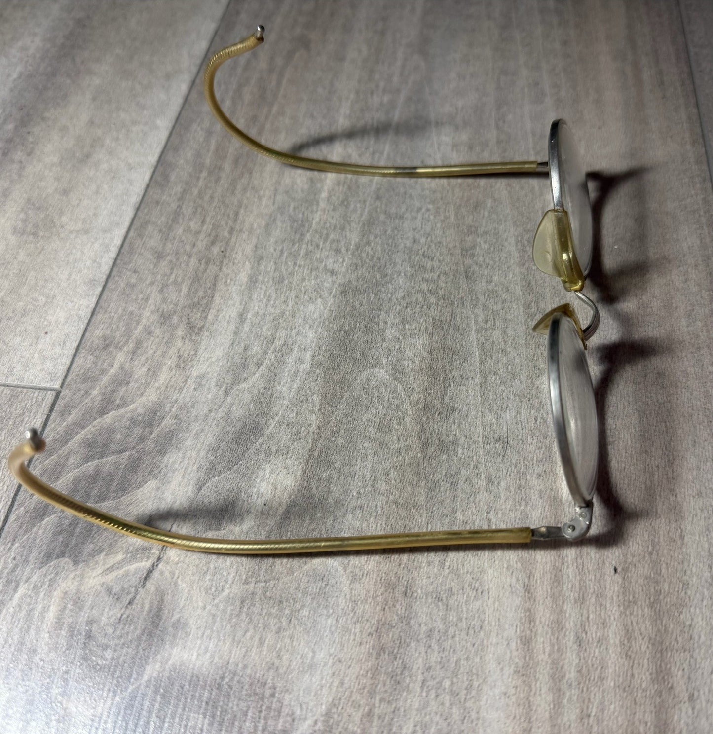 Vintage Cesco Steampunk Driving Glasses Gold Rim Old Frames