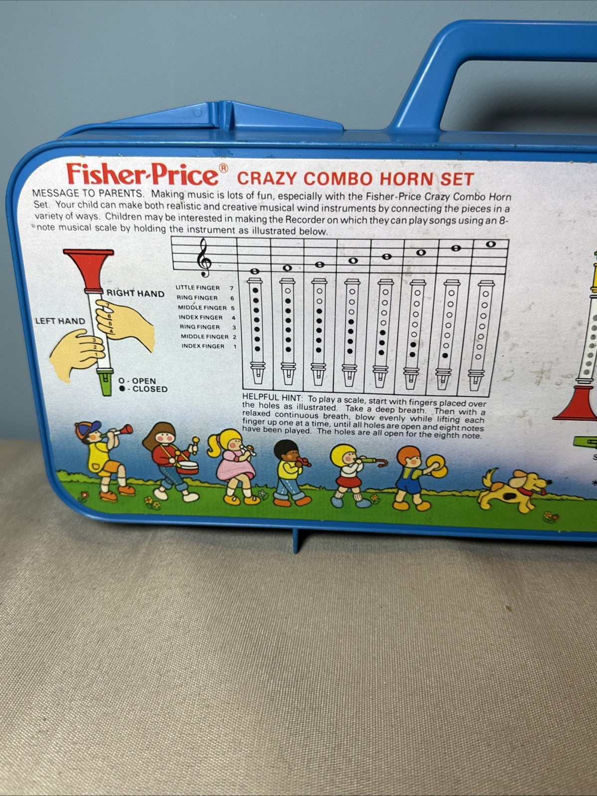 Vintage Fisher Price 1984 Crazy Combo Horn Set #604 Muscial Instrument COMPLETE