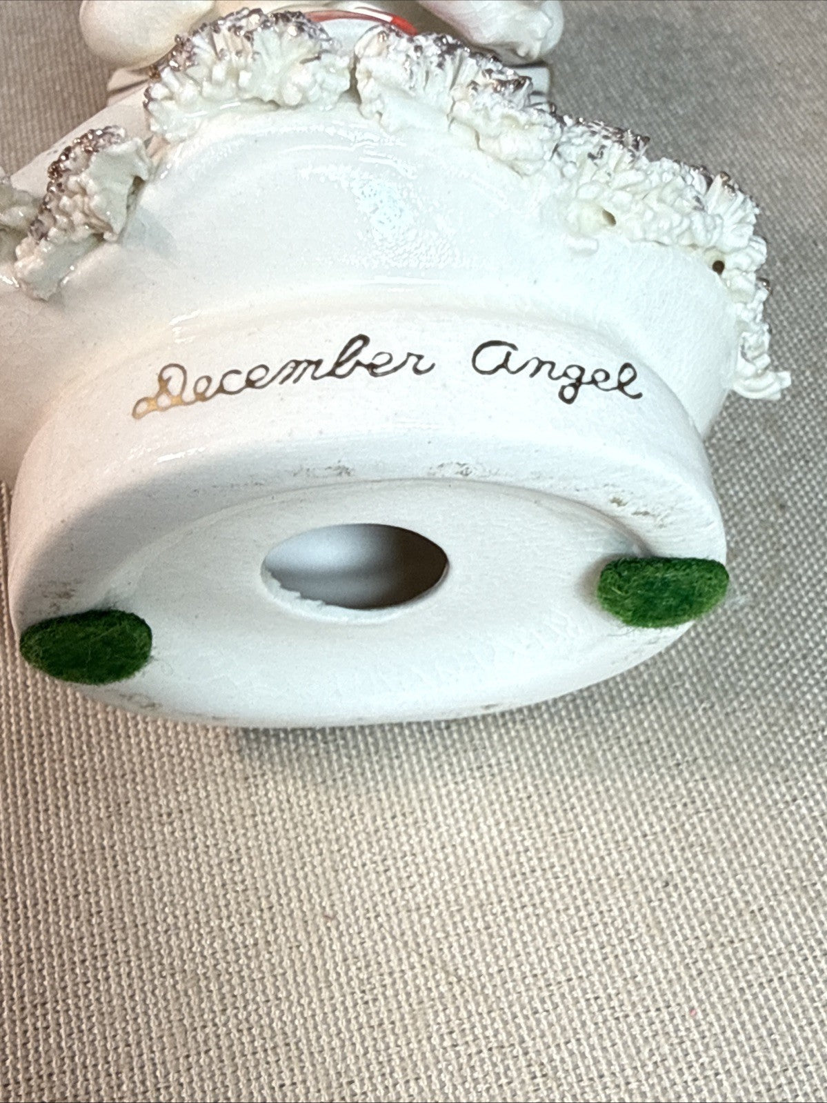 Vintage December Birthday Angel Girl Figurine Japan MB Daniels Highmount 4.5"