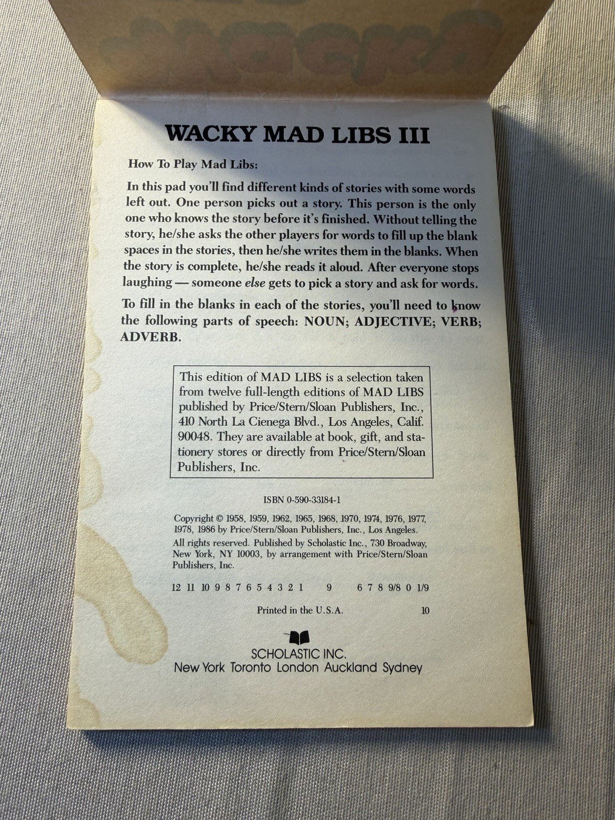 Vintage Mad Libs Books 1950s 1980 Roger Price Leonard Stern Humor Games Lot of 7