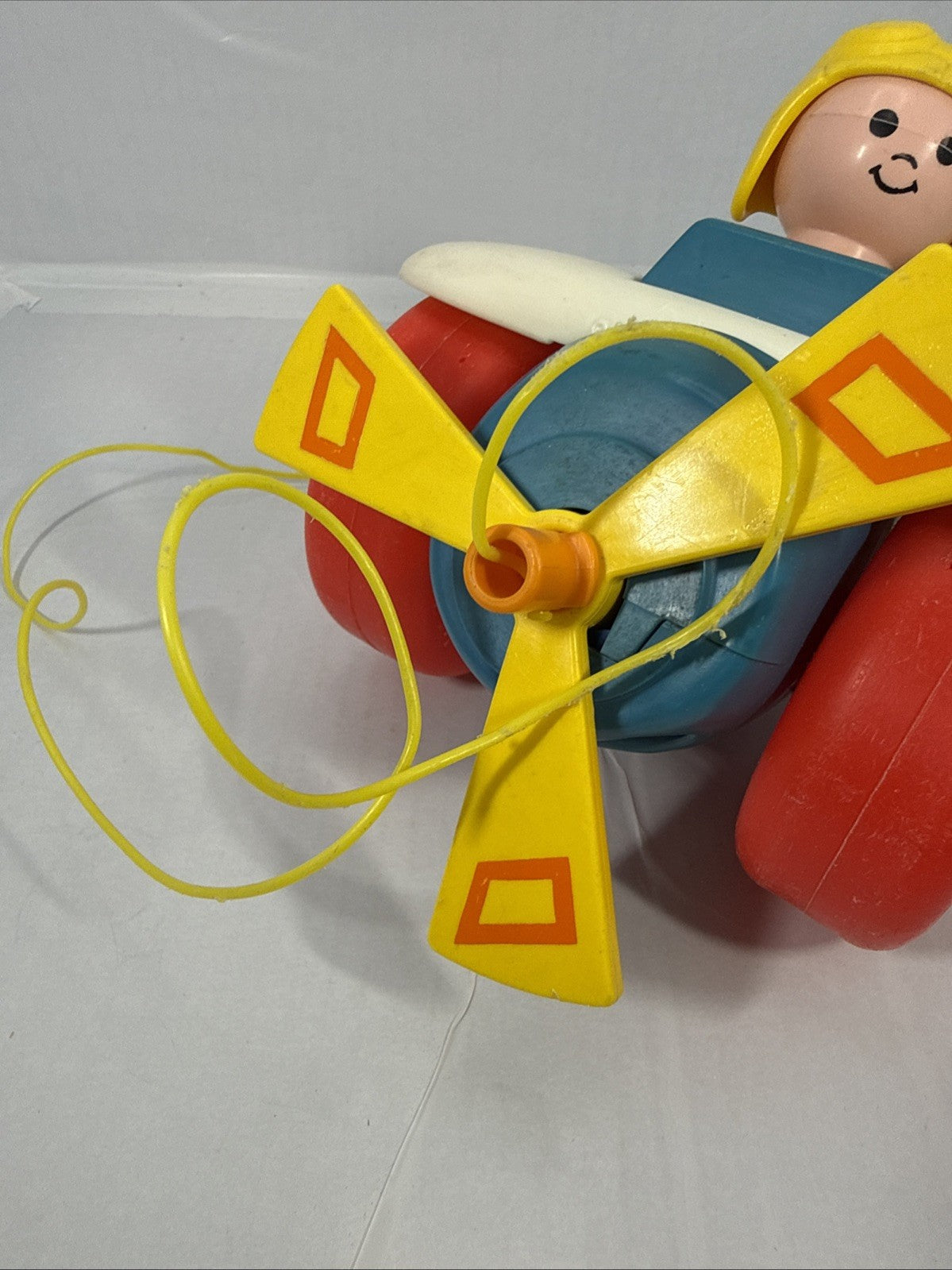 Vintage Fisher Price Airplane Pull Toy 171 Sound Motion Works Plane