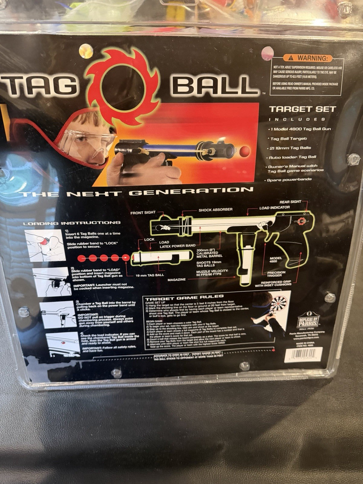 Vintage Parris Tag Ball Target Set Model 4800 Indoor Outdoor Shooting Game Toy