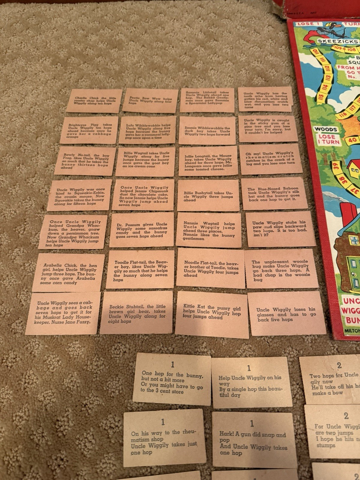 Vintage 1940s Uncle Wiggily Milton Bradley 4817 Complete Card Deck Board Box Set