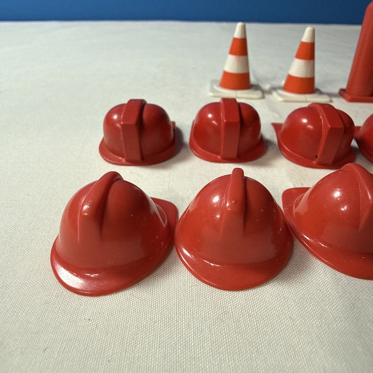Vintage Playmobil Firefighter Construction Helmets Tools Accessories Lot 1970s
