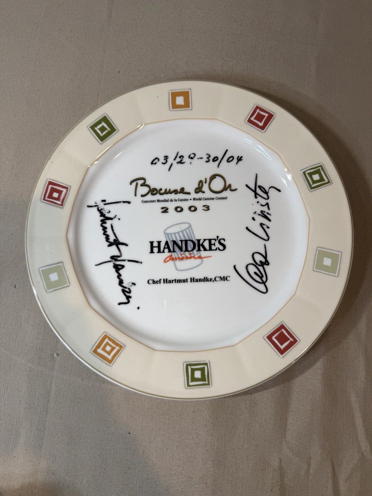 Villeroy Boch Bocuse d'Or 2003 Handke Cuisine Signed Collector Plate 11.5"