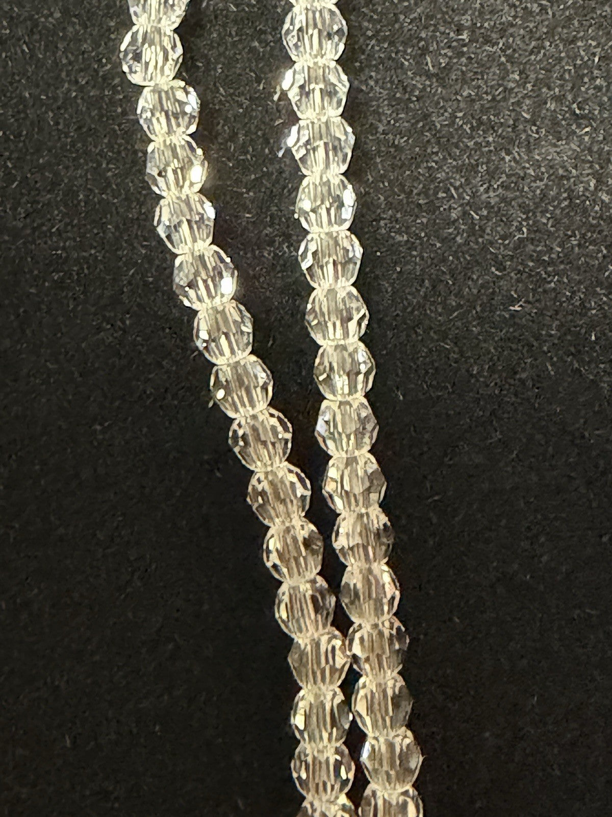 Swarovski Crystal Pendant Necklace Teardrop Silver Tone Chain Certificate Box