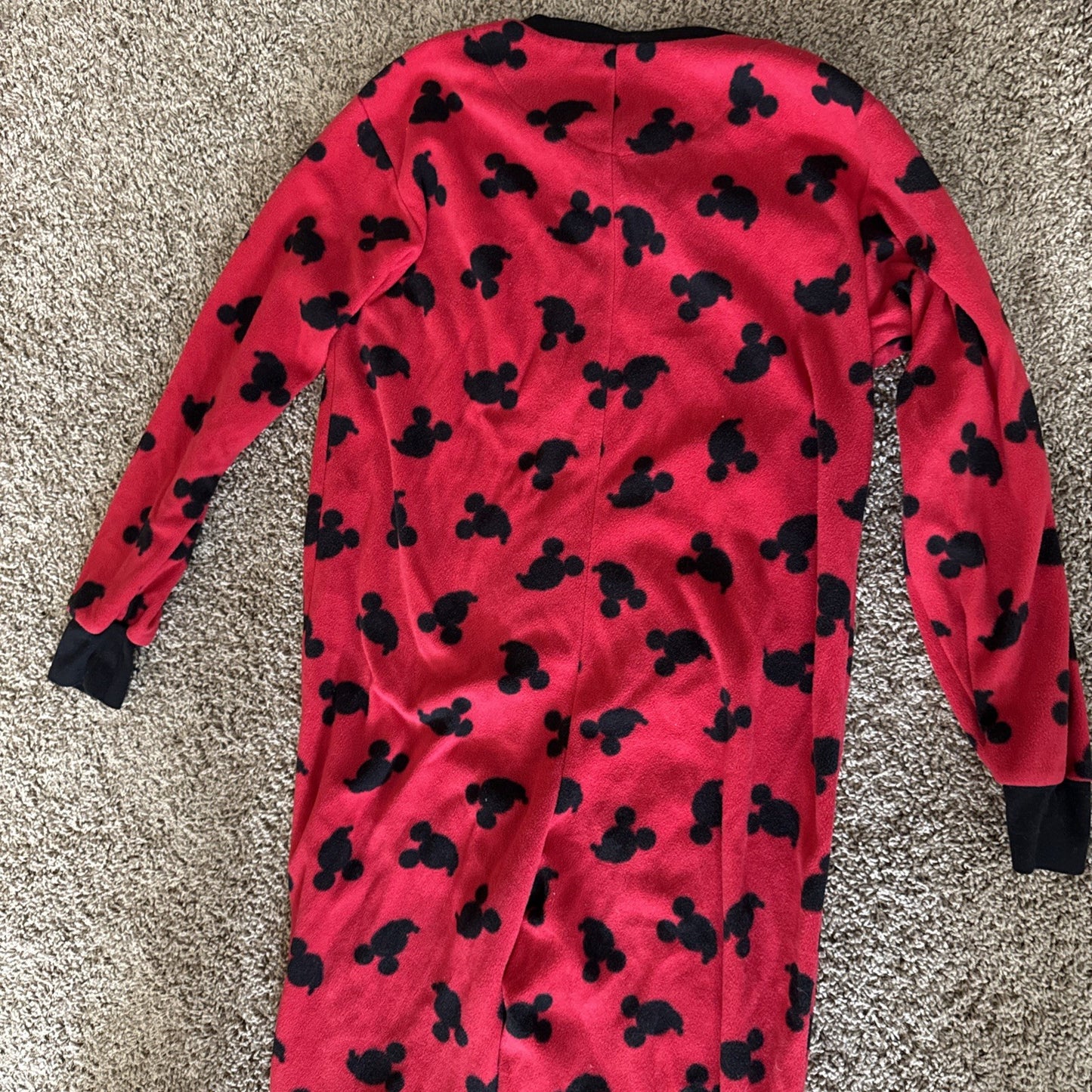 Disney Mickey Mouse Pajamas Fleece One Piece Footed Zip Women Medium