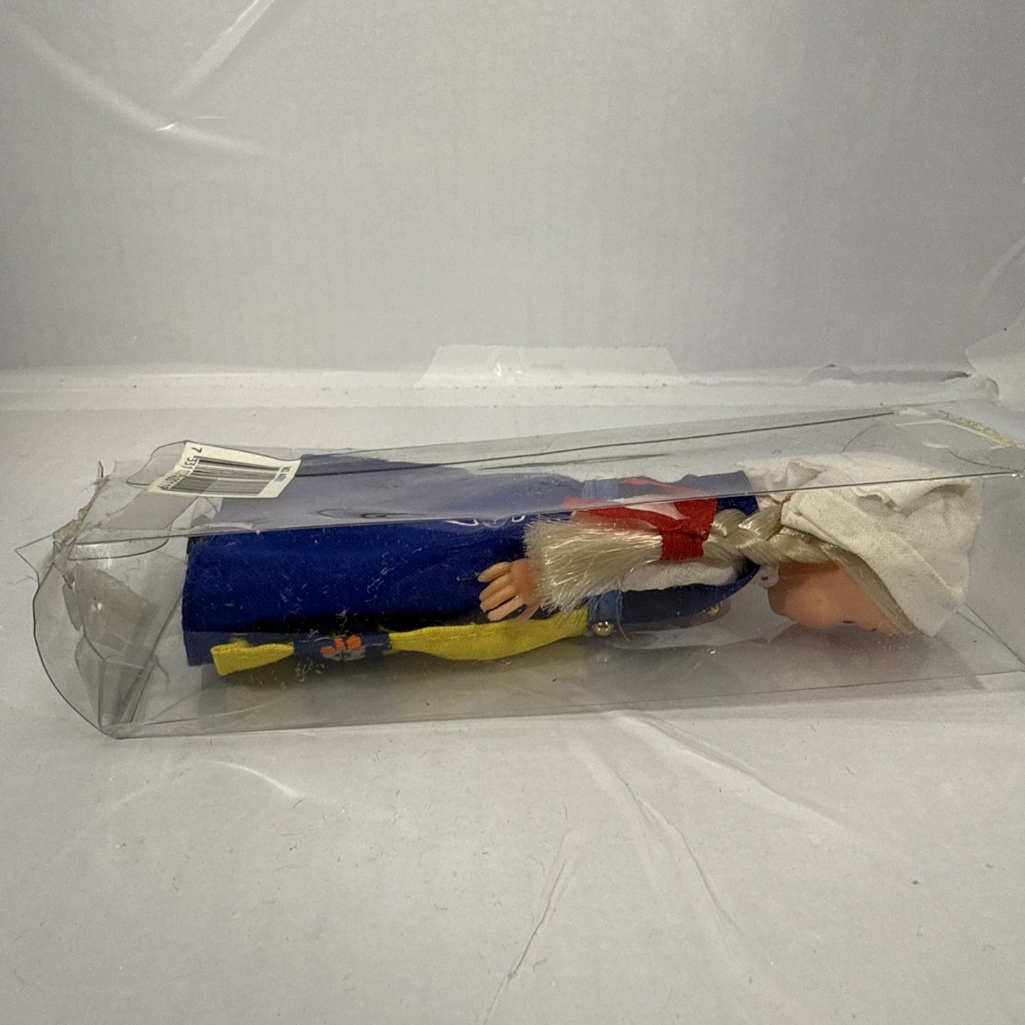 Vintage Swedish Souvenir Doll Folk Dress Sleep Eyes Blue Yellow Costume