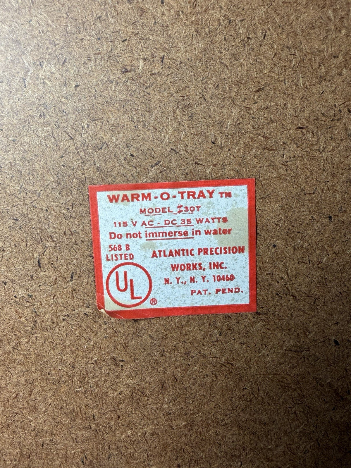 Warm O Tray Model 130T Electric Warming Tray Sunburst Gold