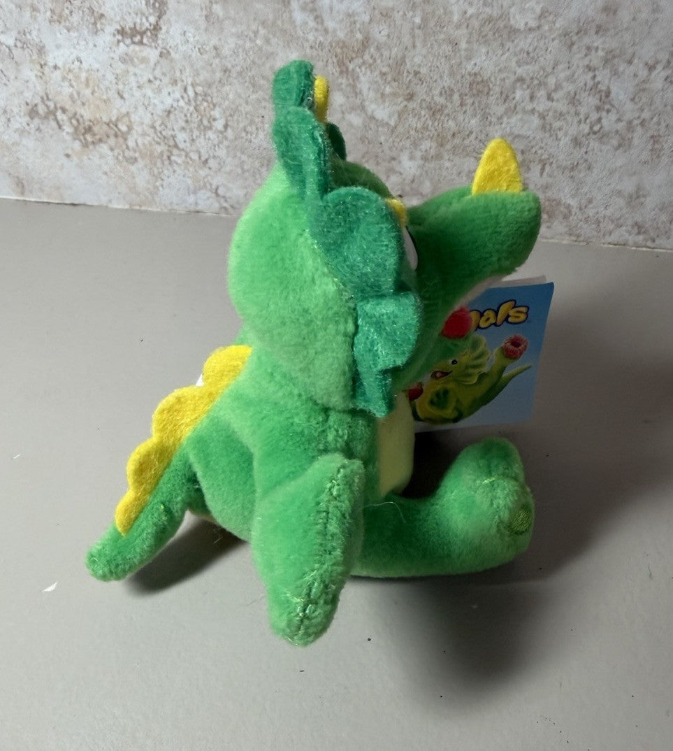 Danimal Mini Plush Dinosaur Green Triceratops 1999 Dannon Yogurt Promo 3.5” VTG